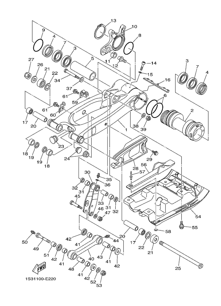 Despiece buje Raptor 700